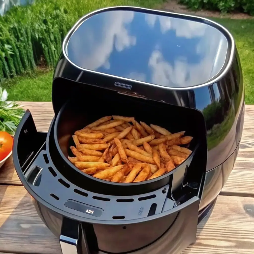 Pasta chips im Airfryer rösten – knusprig gebackene Nudeln in der heißen Luftfritteuse, perfekt für einen gesünderen Snack mit wenig Öl.