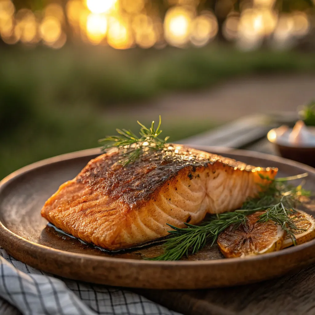 Knuspriger Lachs aus der Heißluftfritteuse – das einfache Rezept.