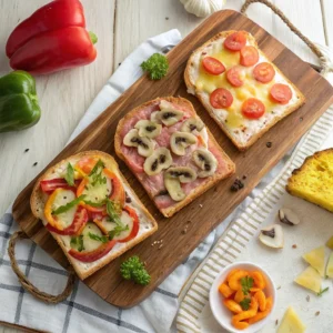 Pizza-Toast aus der Heißluftfritteuse