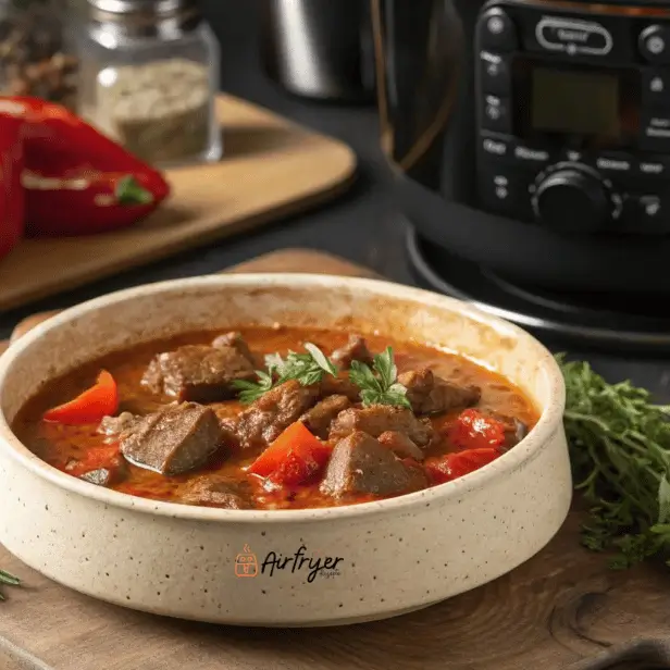 Gulasch in der Heißluftfritteuse: Einfaches Rezept für köstliches Rindergulasch