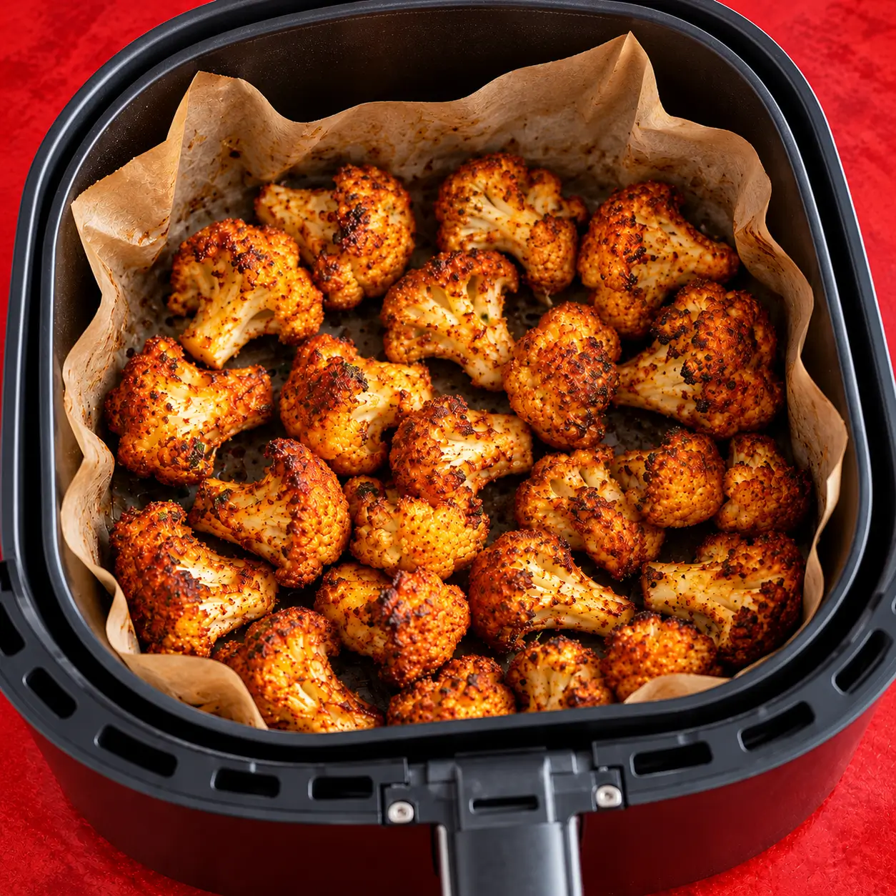 Blumenkohl aus dem Airfryer: knusprig mit Paprika und Sojasauce